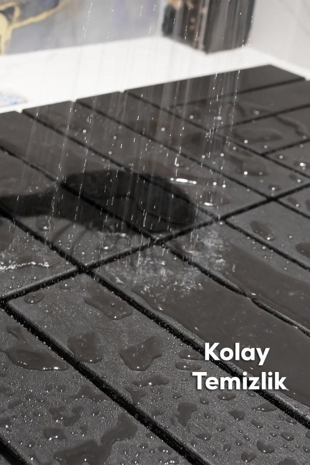 Porsima 1066 Bahçe Balkon Teras Banyo Paspası 36lı Dış Mekan Karosu Antrasit