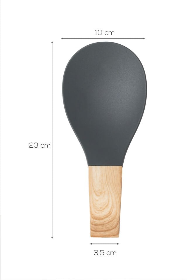 Porsima PBT-718-1 Bambu Saplı Silikon Kirli Kepçe Kaşıklık Altlığı Kepçe Ve Kaşık Nihalesi Antrasit