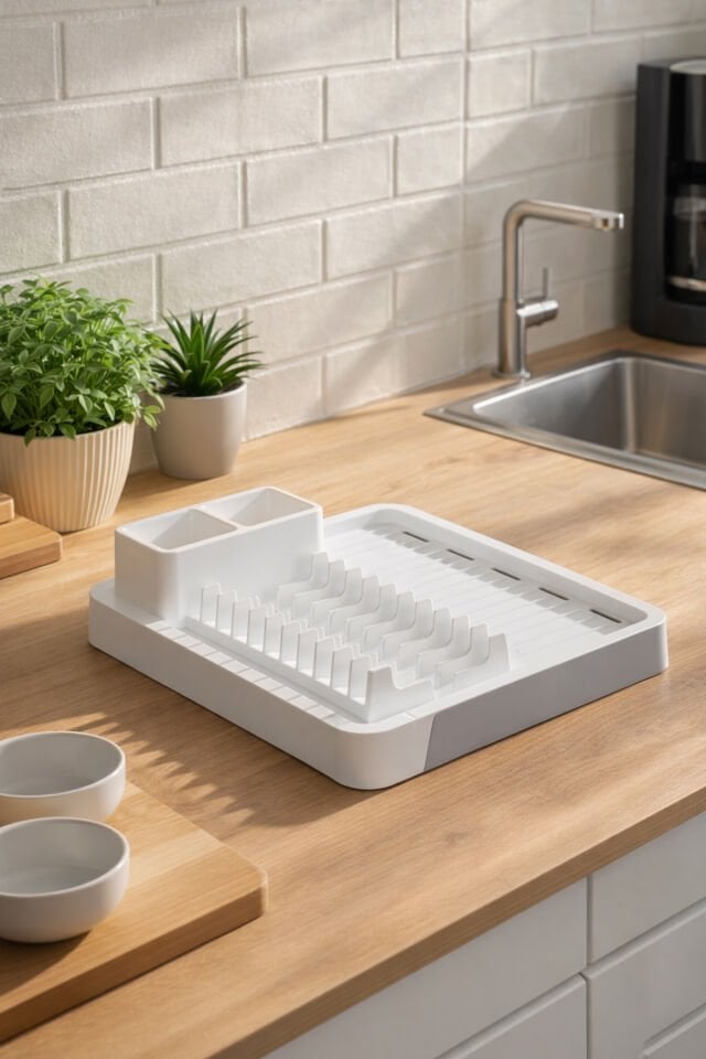 Porsima 5328 Sürgülü Açılır Kapanır Tabaklık Bulaşık Tepsisi Kurutmalık Su Akıtma Kanallı Bulaşıklık Sepeti