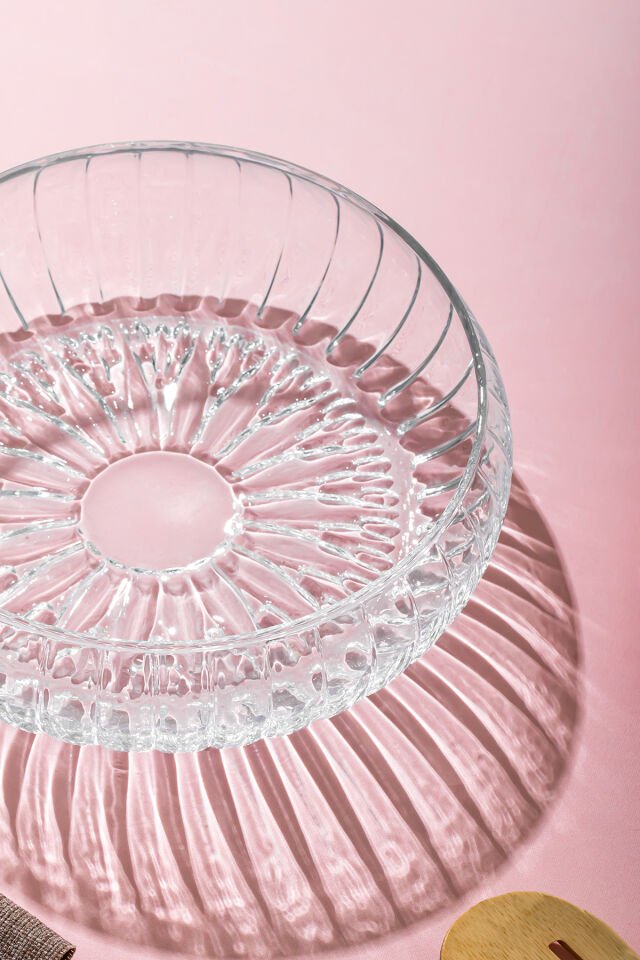 Porsima RYG7045 El Yapımı Büyük Boy Cam Salata Kasesi Şeffaf 23 cm