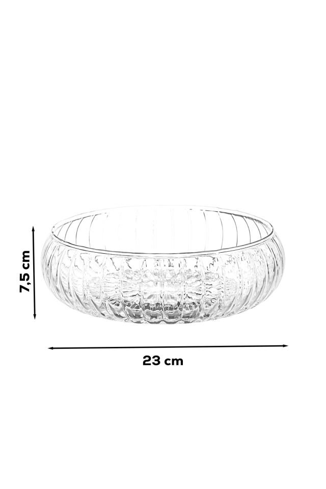 Porsima RYG7045 El Yapımı Büyük Boy Cam Salata Kasesi Şeffaf 23 cm