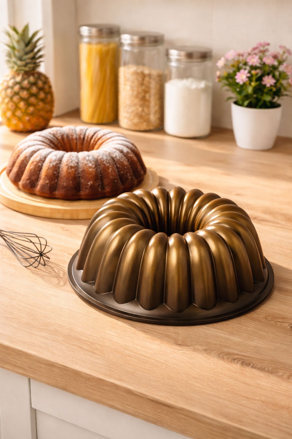 Porsima 4397 Granit Döküm Dilim Kek Kalıbı Gold Siyah 24cm