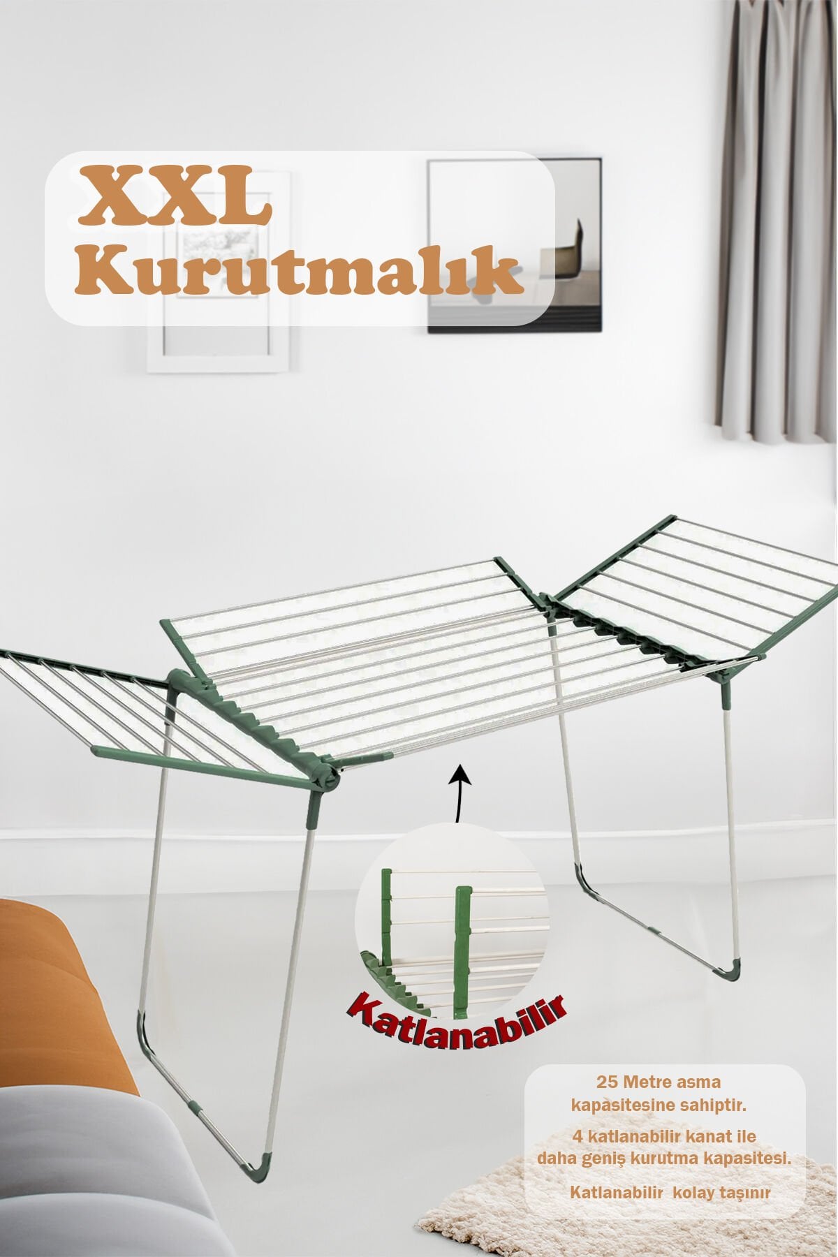 Perilla Fortune Katlanır Hafif  Dayanıklı Çamaşır Kurutma Askısı Kurutmalık