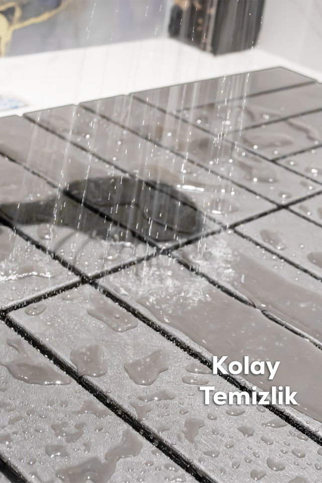 Porsima 1177 Bahçe Balkon Teras Banyo Paspası 9lu Dış Mekan Karosu Latte