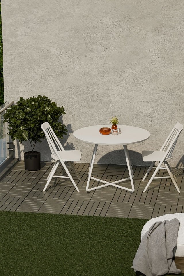 Porsima 1177 Bahçe Balkon Teras Banyo Paspası 12li Dış Mekan Karosu Latte
