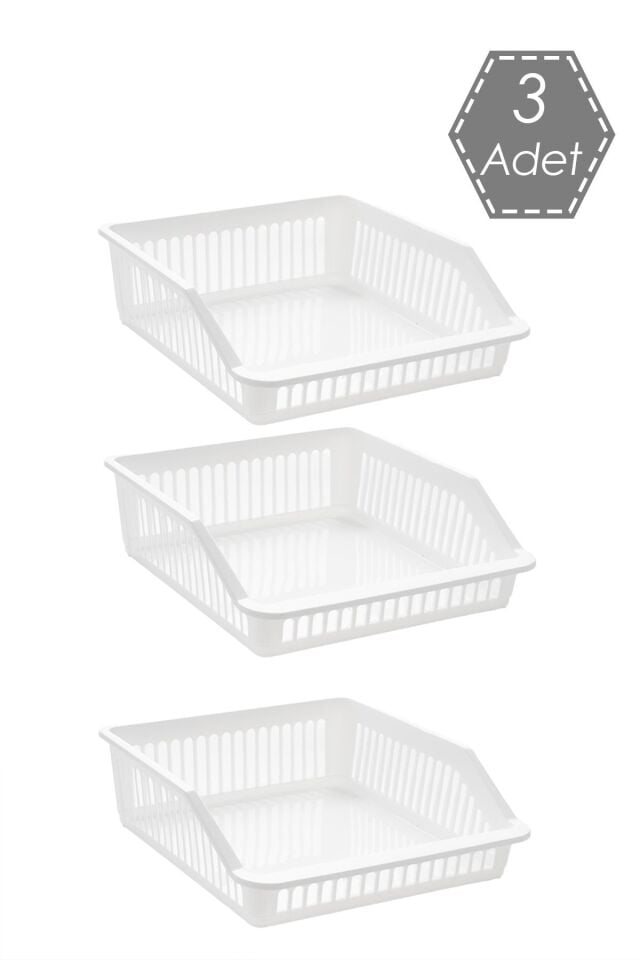 Porsima Org-25 3lü Çok Amaçlı Buzdolabı İçi Düzenleyici Organizer Beyaz
