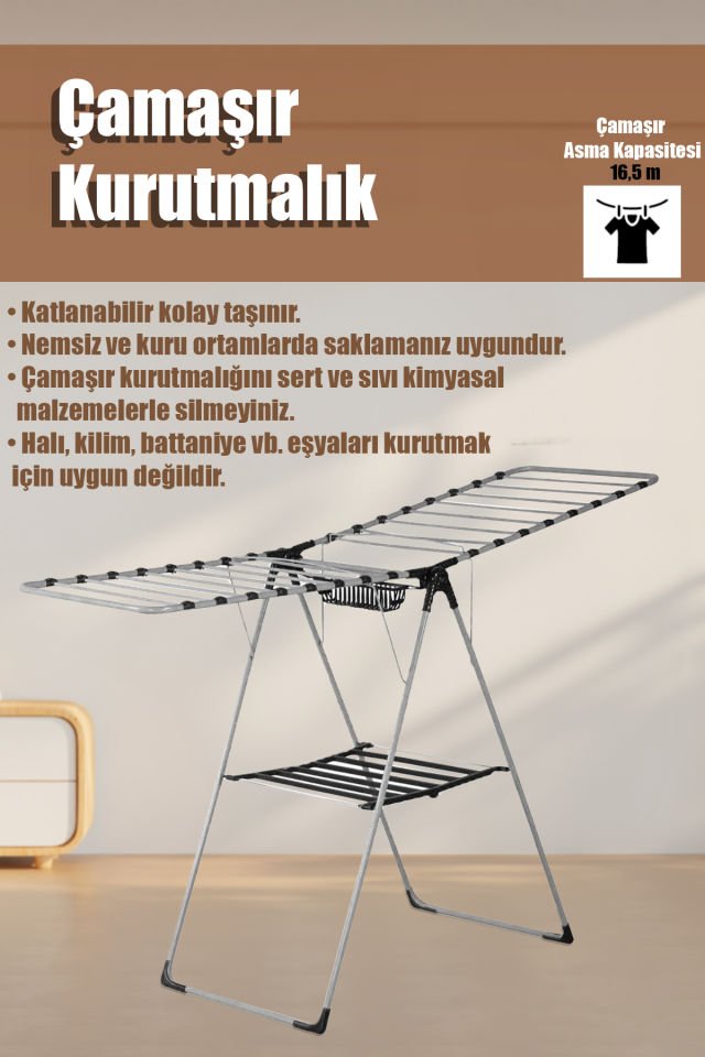 Daystone Forte Metal Çamaşır Kurutmalık (gri)