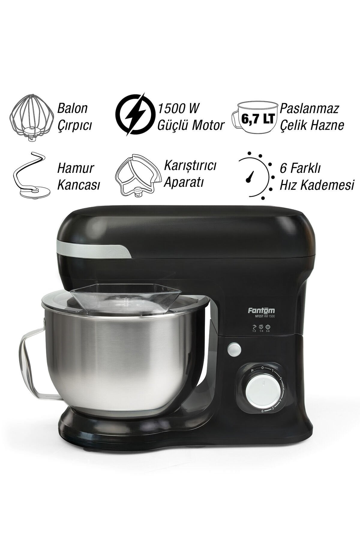 Fantom Nfest Hm 1500 Stand Mixer - Siyah