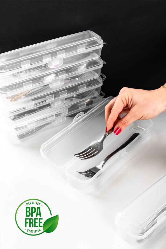 Porsima Te-192 6 lı Makyaj Fırçası Kalemlik Diş Fırçası Kabı Çatal Kaşık Bıçak Saklama Kutusu Kabı Seti