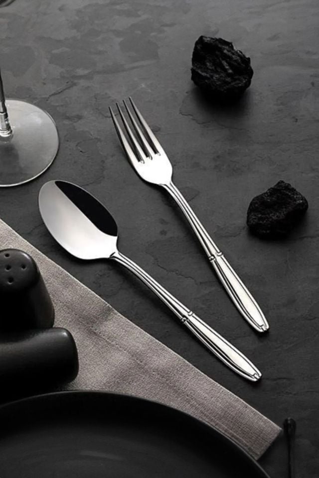 Nehir Buket Sade 12 Kişilik 84 Parça Paslanmaz Çelik Çatal Kaşık Bıçak Takımı