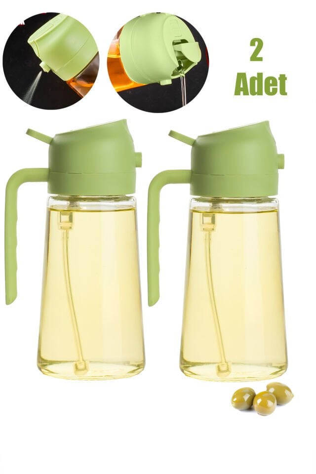 Porsima ALK-1900 2li Cam Sprey-Fısfıs Yağdanlık Limon Sirke Sos Airfryer Püskürtmeli Püskürtücü Yağlık