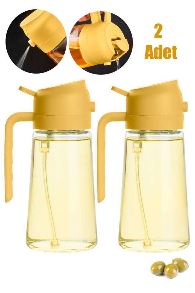 Porsima ALK-3157 2li Cam Sprey-Fısfıs Yağdanlık Limon Sirke Sos Airfryer Püskürtmeli Püskürtücü Yağlık