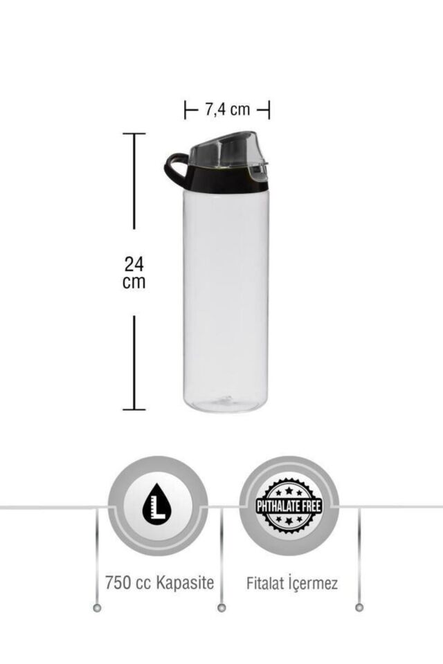 Herevin 16407-160 0,75 Lt Çift Renk Boyalı Ölçü Baskılı Matara-mavi