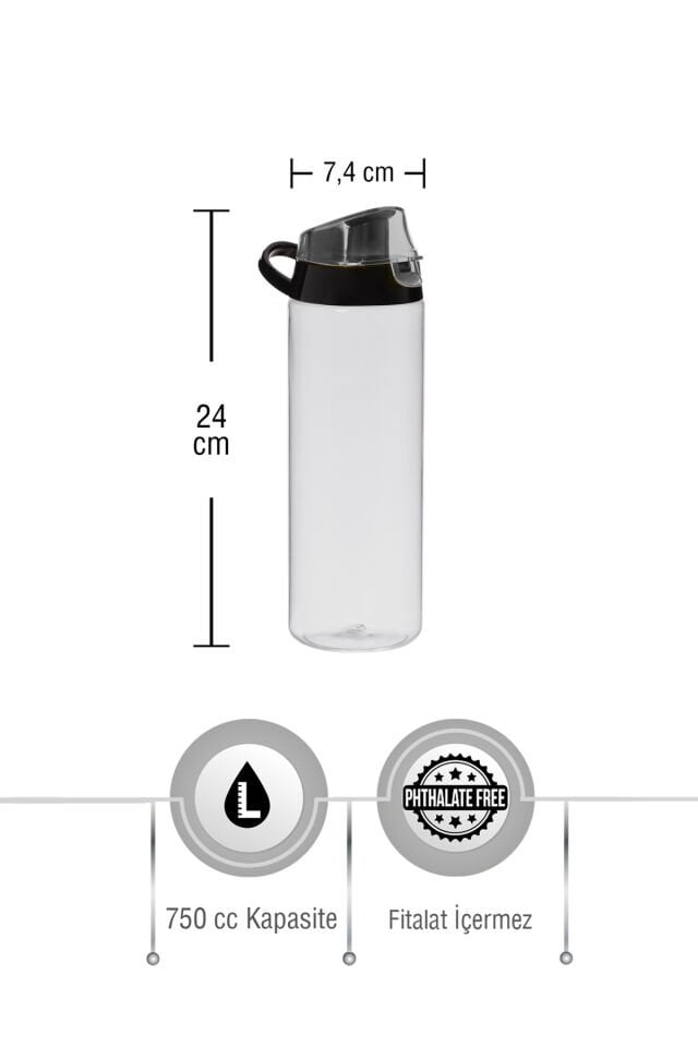 Herevin 16407-160 0,75 Lt Çift Renk Boyalı Ölçü Baskılı Matara-pembe