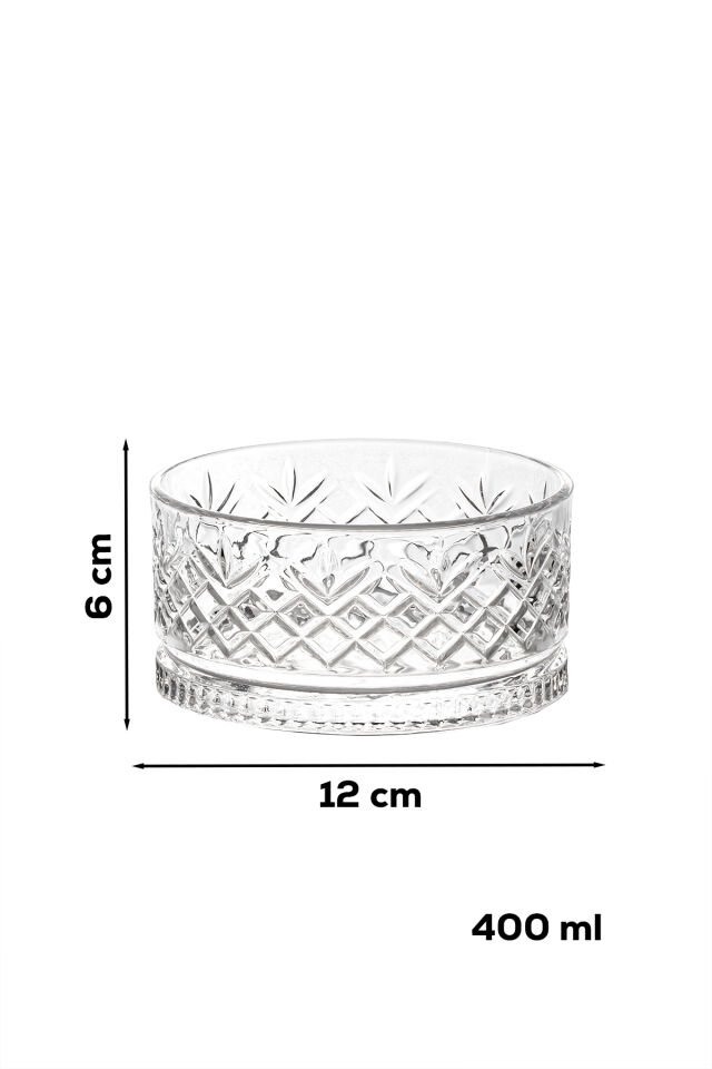 Porsima 2li Kristal Cam Çerezlik Sunumluk Kase Seti Magnolya Salata Kasesi Takımı 400 Ml