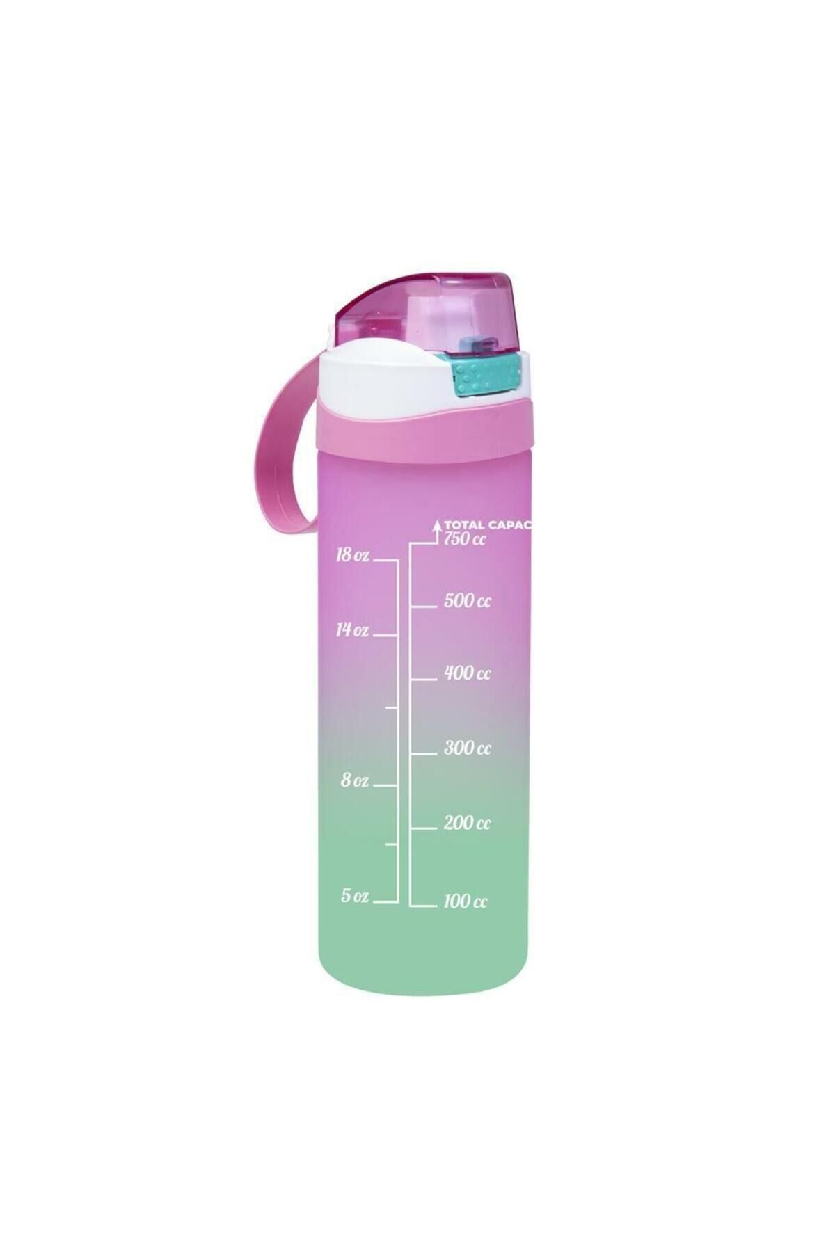 Herevin 0,75 Lt Çift Renk Boyalı Ölçü Baskılı Matara-Pembe