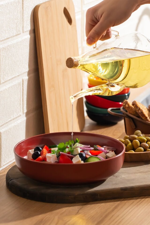 Porsima 17558 Mantar Kapaklı Borosilikat Cam 2li Yağlık Sirkelik Yağdanlık 600+600 ml