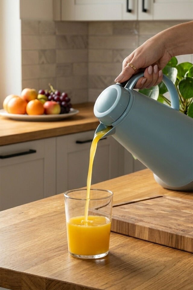 Herevin 161714-590-1 Plastik Termos Çay Termosu Su Termosu Sürahi 1,2 Litre Yeşil