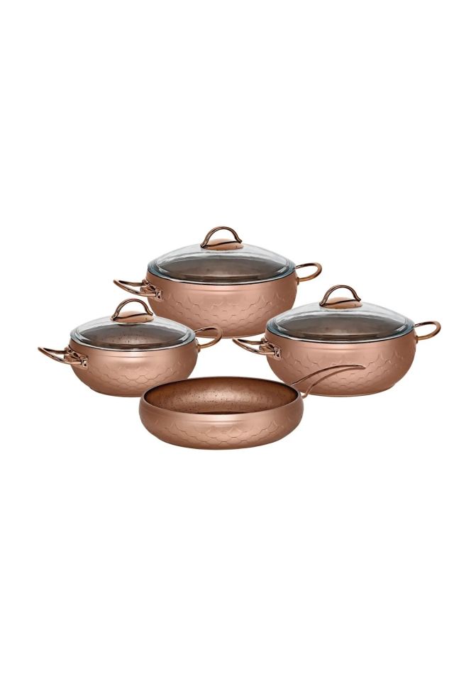 Oms ESPELA 7 PARÇA GRANİT TENCERE SETİ BAKIR 3544 COPPER