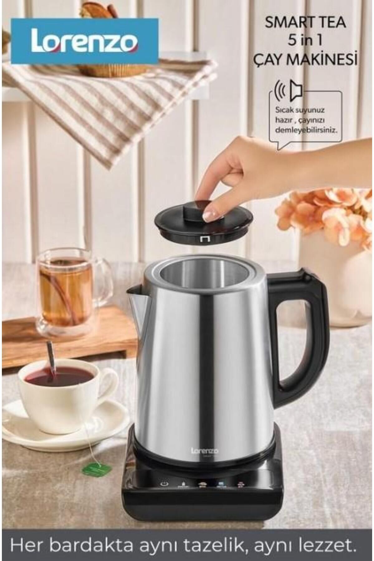 Lorenzo Smart Tea 5 İn 1 Konuşan Çay Makinesi Inox