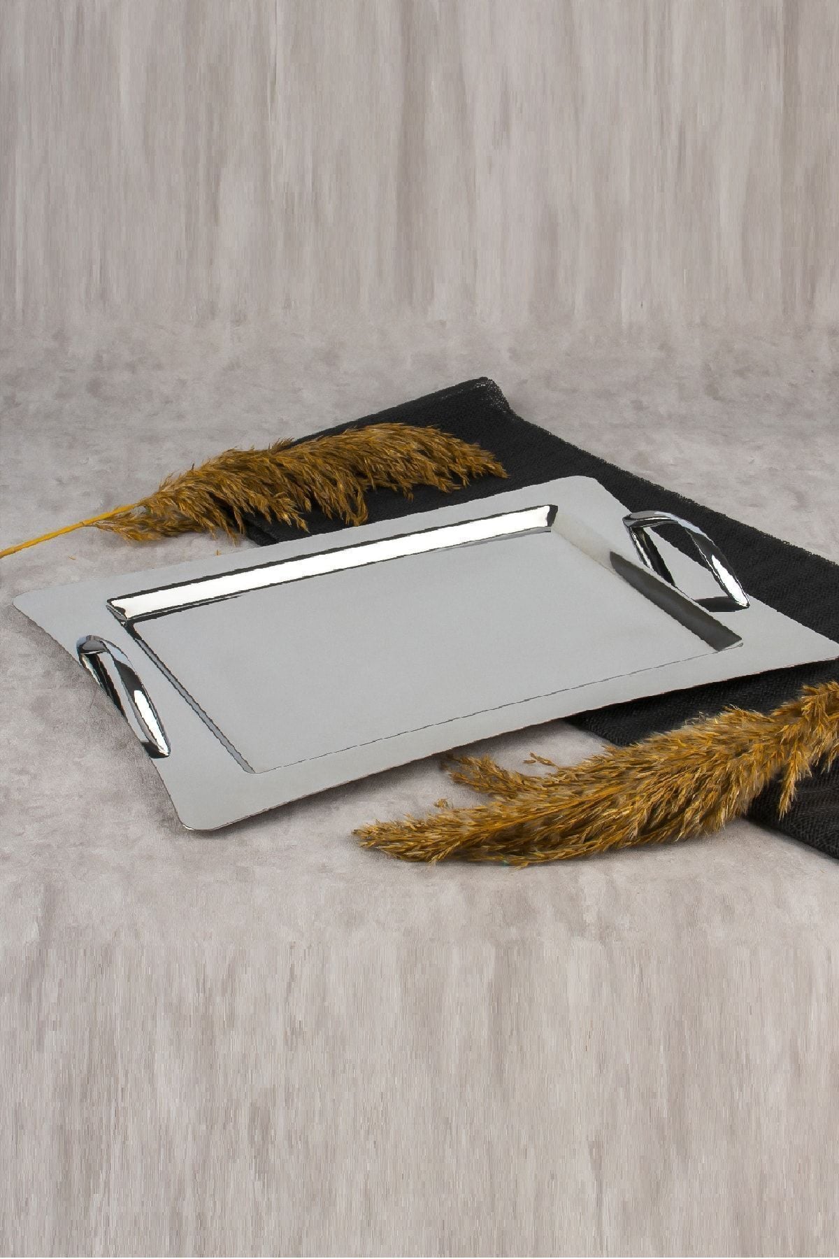 Nehir Karanfil Sade 18/10 Paslanmaz Çelik Çay Kahve Servis Tepsisi