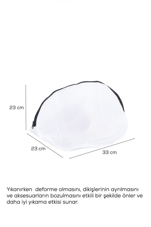 Porsima 2li Fermuarlı Bölmeli Çamaşır Ayakkabı Yıkama Filesi Deforme Önleyici Torba File 23x33 cm