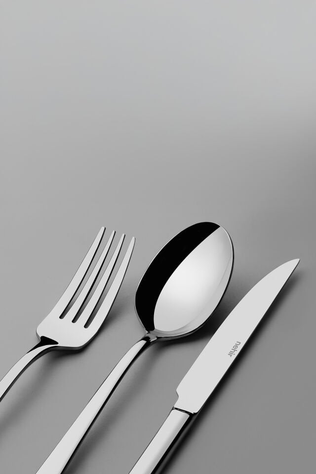 Nehir Sultan Sade 12 Kişilik 84 Parça Kutulu Çatal Kaşık Bıçak Takımı