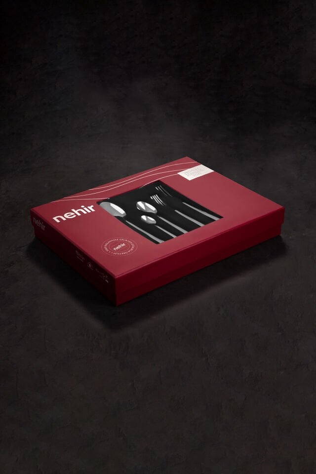 Nehir Sultan Sade 12 Kişilik 84 Parça Kutulu Çatal Kaşık Bıçak Takımı