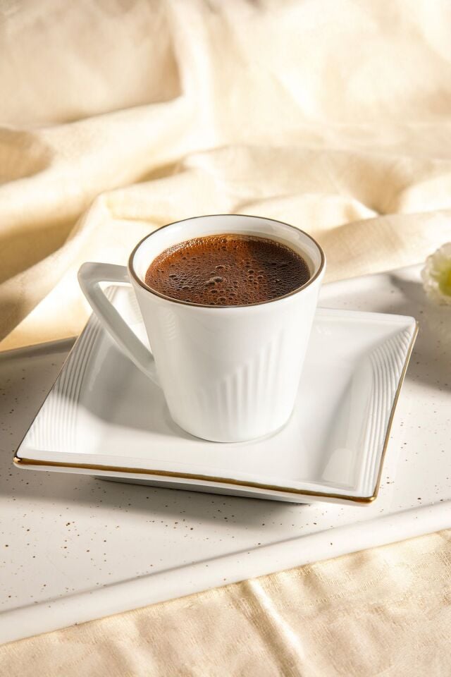 Nehir Begonvil 12 Parça Porselen Kahve Fincan Takımı