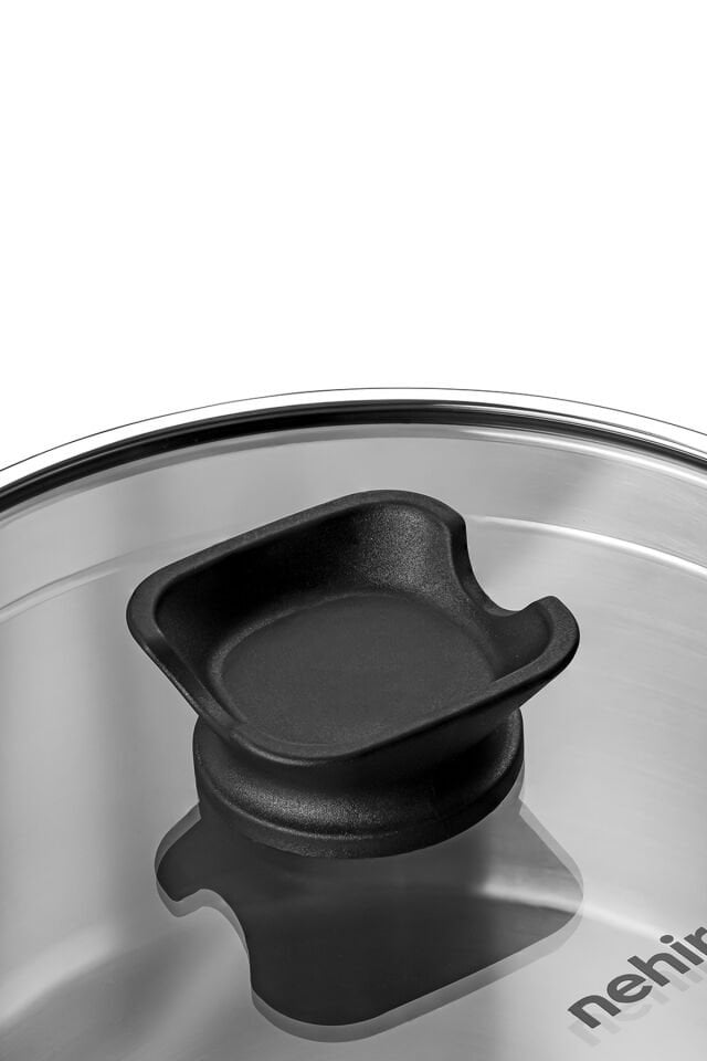 Nehir Napoli 24 Cm Paslanmaz Çelik Süzgeç Kapaklı Fonksiyonel Derin Tencere