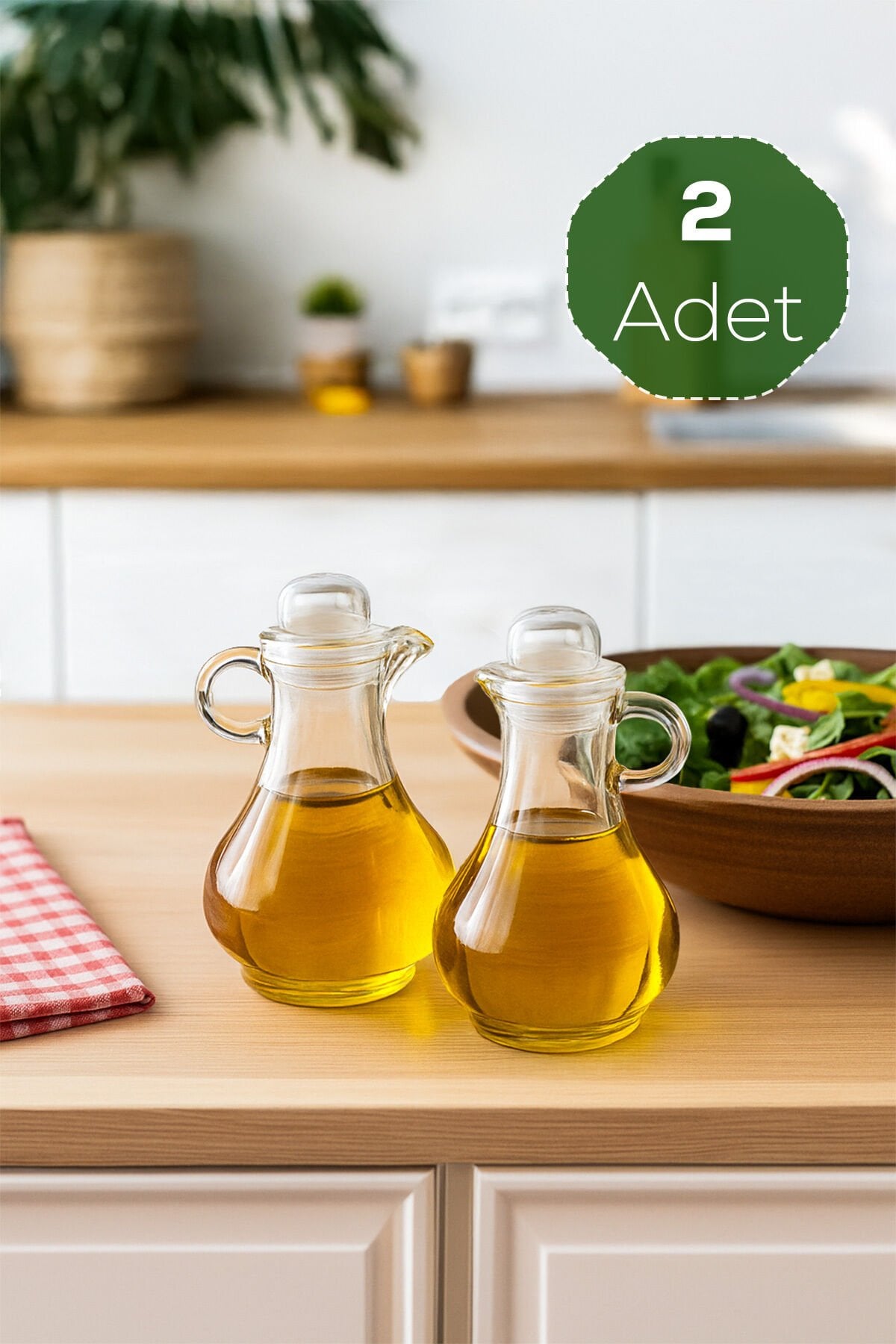 Porsima Pbt-570 Kapaklı Akrilik 2li Yağlık Sirkelik Yağdanlık Seti 80ml