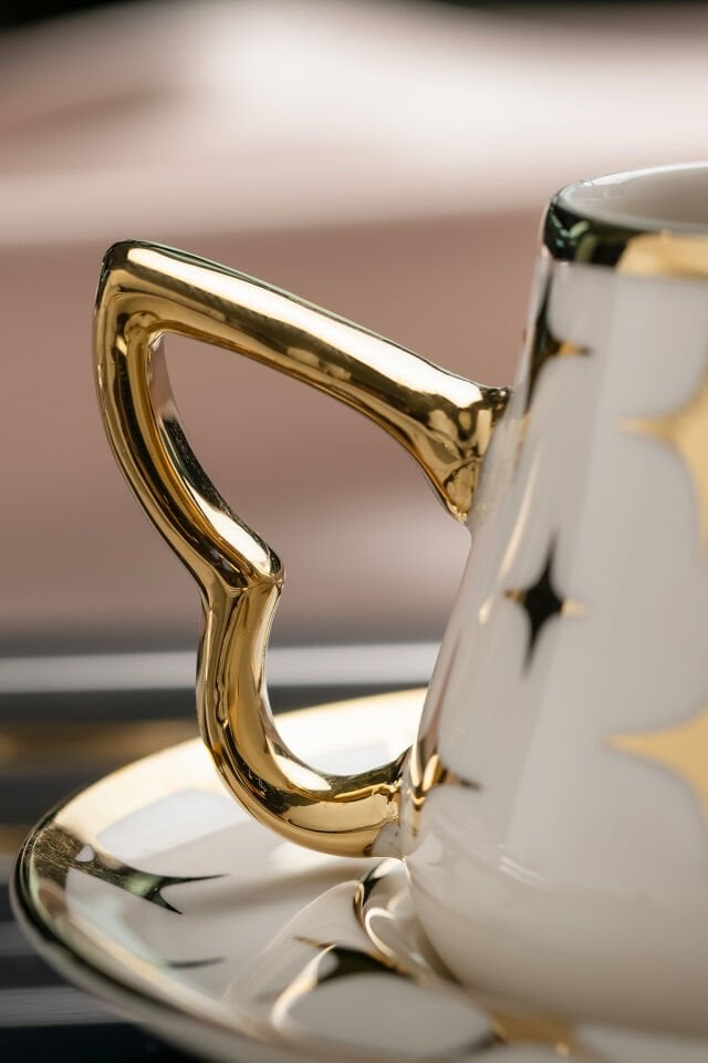 Nehir Tutku 6 Kişilik 12 Parça Porselen Kahve Fincan Takımı