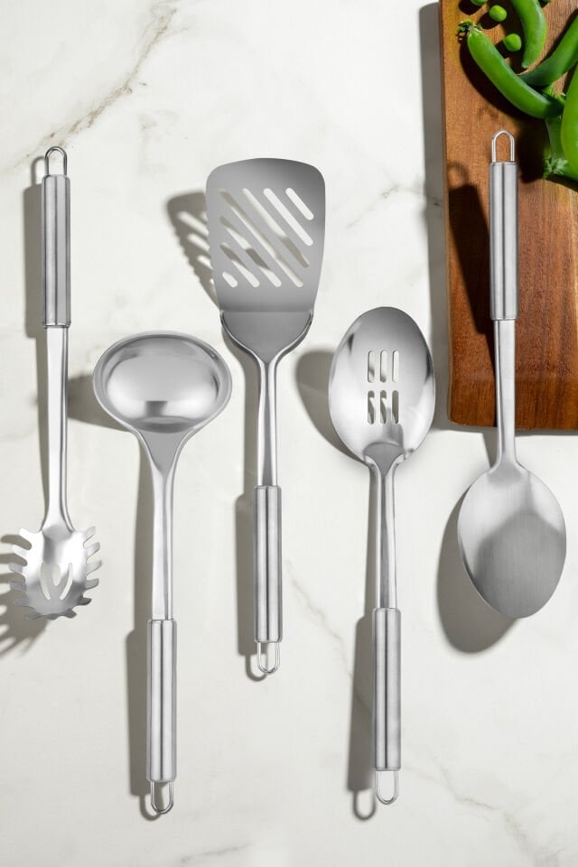 Nehir Stew Sade 5 Parça Paslanmaz Çelik Servis Takımı