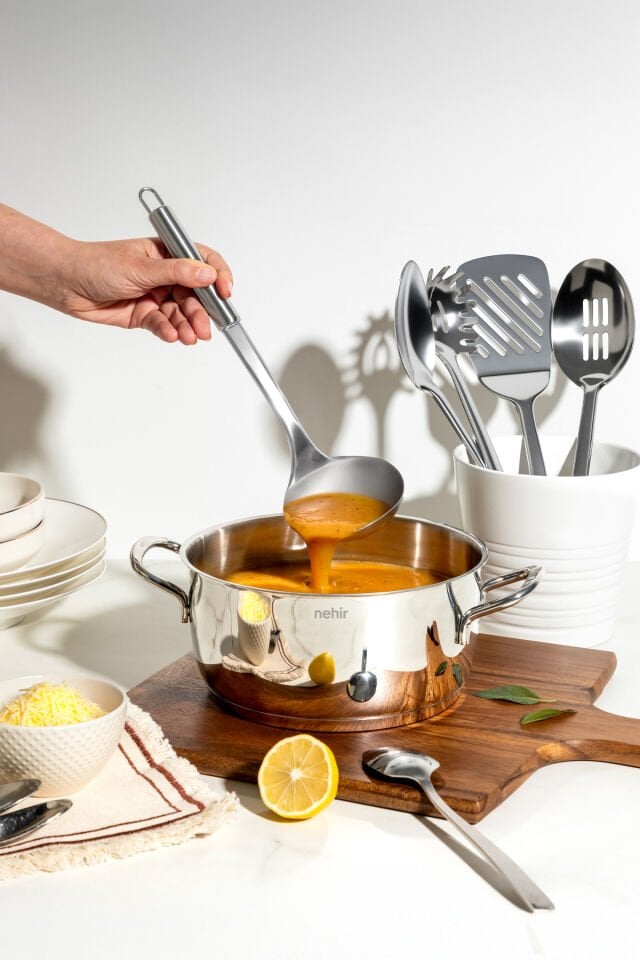 Nehir Stew Sade 5 Parça Paslanmaz Çelik Servis Takımı