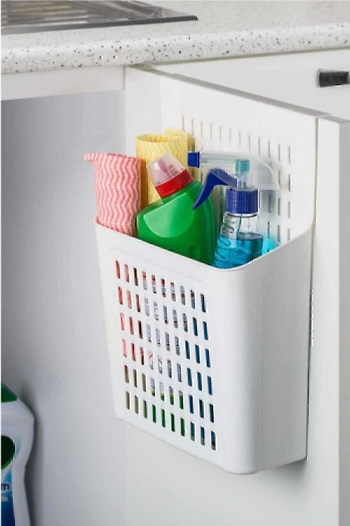 Porsima Org-52 Asılabilir Mutfak Banyo Dolap İçi Düzenleyici Organizer Deterjanlık - Beyaz