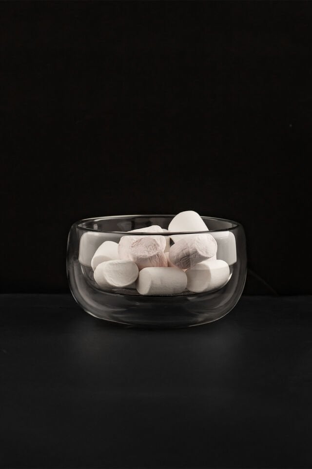 Porsima 12479 Double Wall Çift Cidarlı 2li Sunum Kasesi Sunumluk Çerezlik Salata Kasesi 300 ml