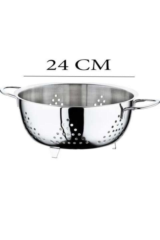 Oms 6081 Tek Parça Paslanmaz Çelik 24cm Ayaklı Süzgeç