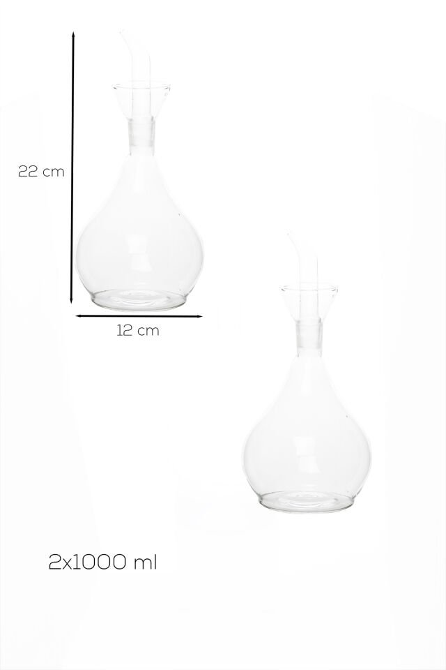 Porsima 411 2li Borosilikat Cam Yağdanlık Yağlık Sirkelik 1000ml