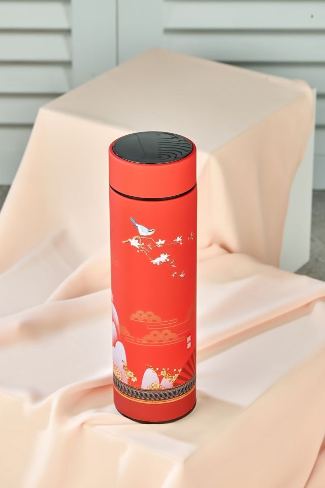 Porsima 1408-2 Paslanmaz Çelik Led Sıcaklık Göstergeli Akıllı Yalıtımlı Çay Kahve Termosu 500 ml