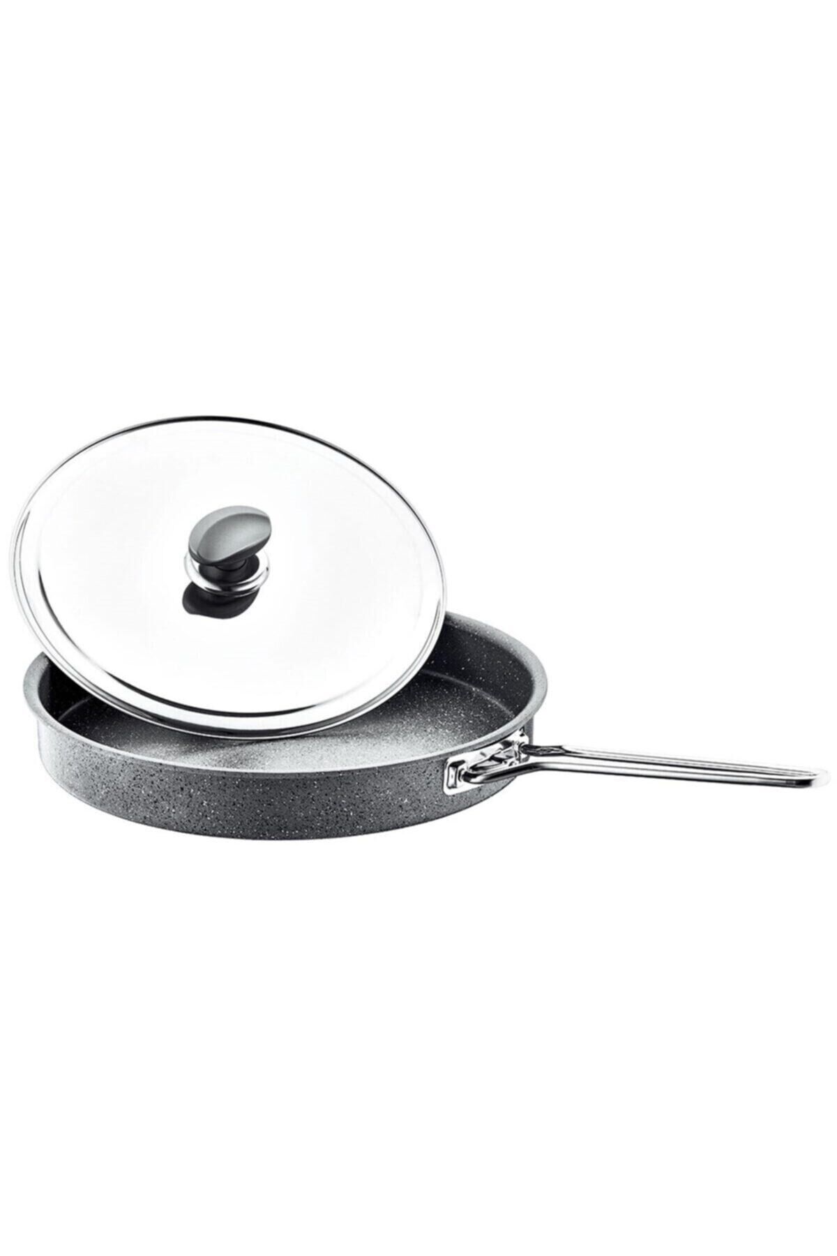 Oms Granit Hamsi Tava Metal Kapak Çelik Sap 32x4cm