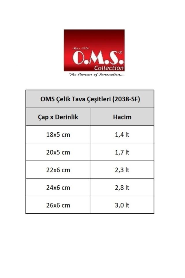 Oms Çelik Tava 22x6cm