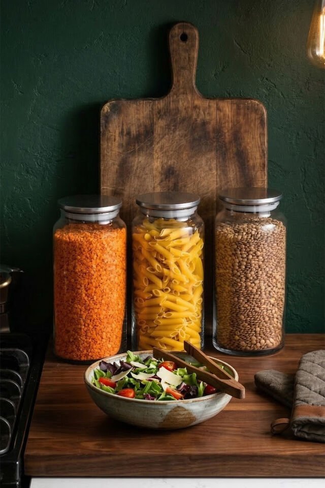 Porsima 4401 Bormio Metal Kapaklı 12li Cam Kavanoz Seti Vakum Kapaklı Saklama Düzenleme Kabı Seti 1400ml