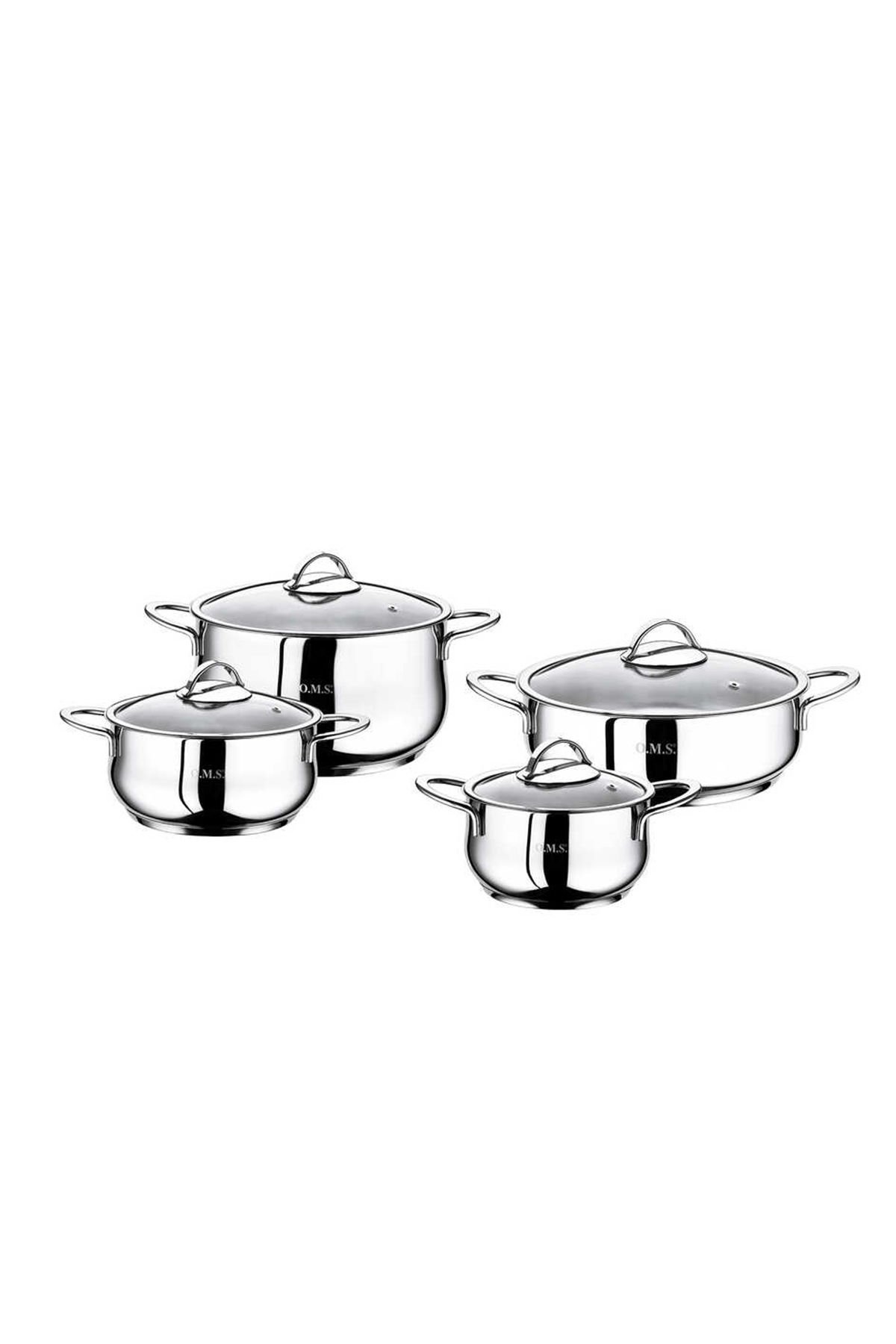 Oms 1023 Yummy Silver 8 Parça Tencere Seti