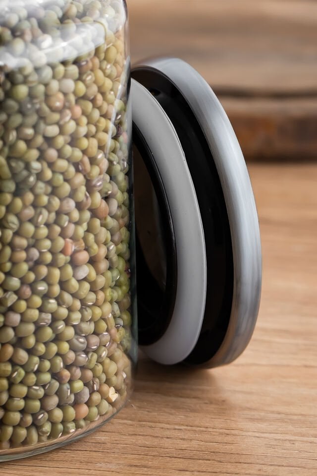 Porsima 4403 Bormio Metal Kapaklı 12 Cam Kavanoz Seti Vakum Kapaklı Saklama Düzenleme Kabı Seti 650ml