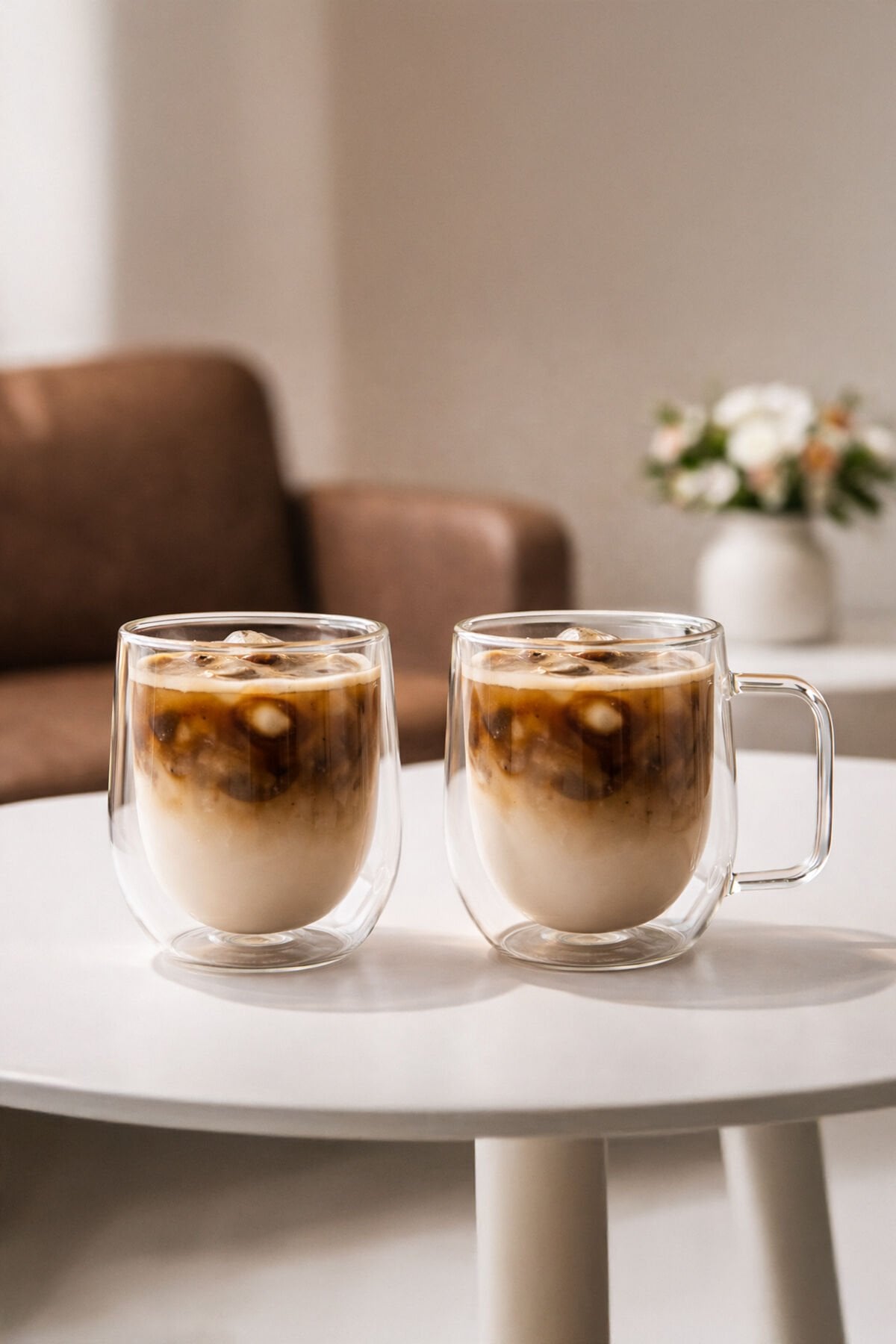 Porsima Pbt-323 Çift Cidarlı 2li Cam Kupa Çay Kahve Kupası Isı Yalıtımlı Cam Bardak Seti 250 ml