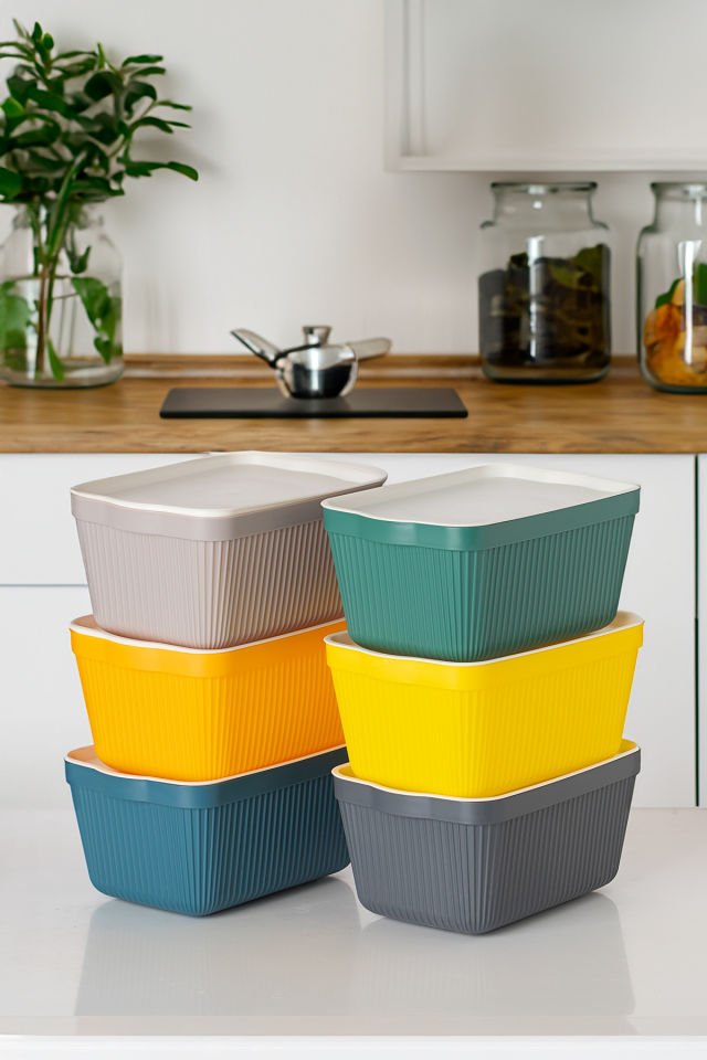 Porsima 1037 Still Box 6 Lı Çok Amaçlı Erzak Saklama Kutusu Kabı Seti Dolap Içi Düzenleyici Organizer 1,5 L