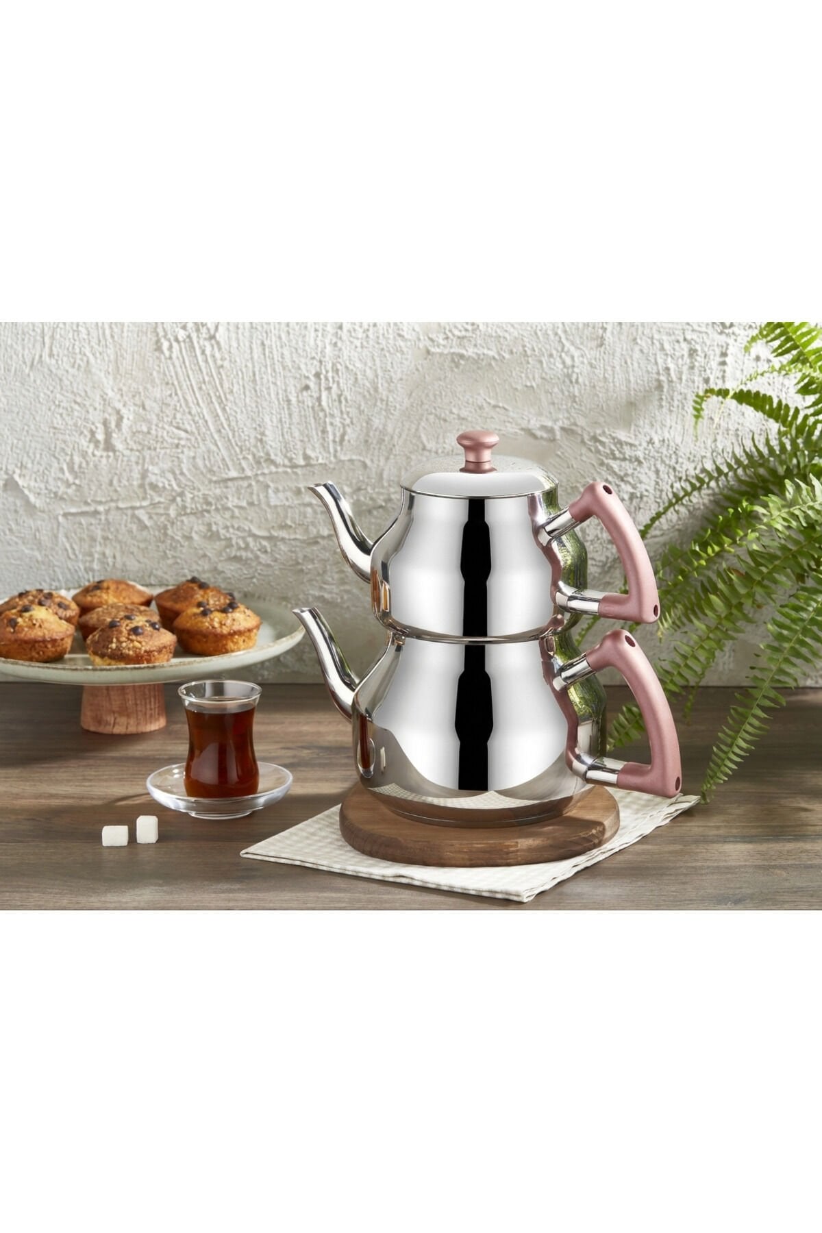 Özkent K-313 Marmaris Mini Boy Sade Çaydanlık Rose