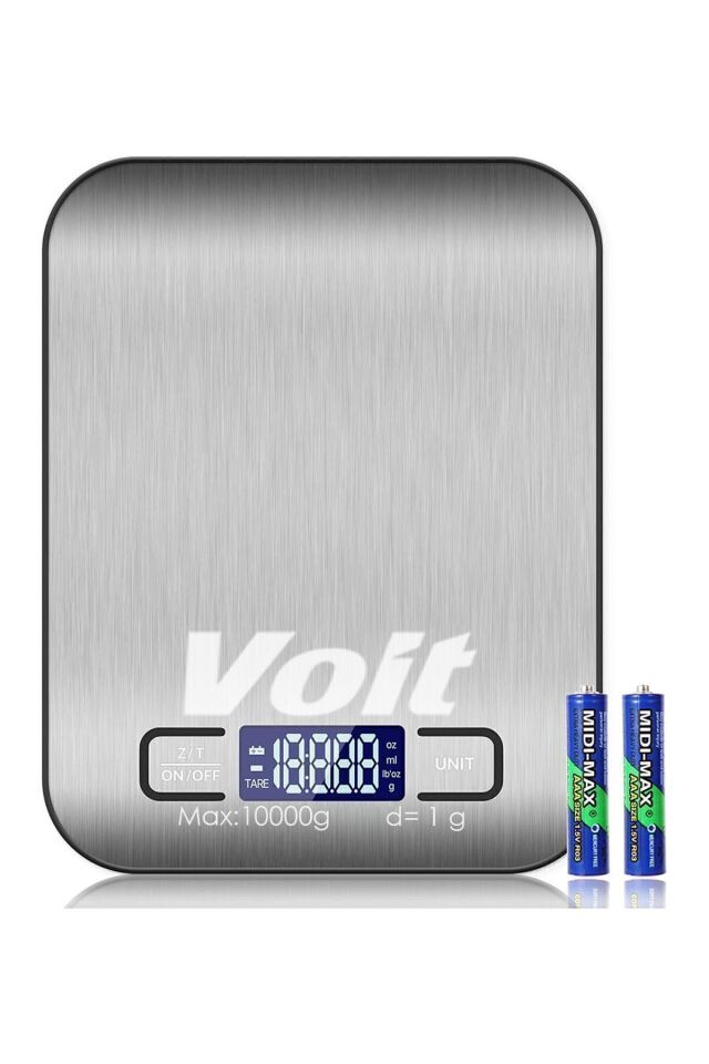 Voit Sc20 Hassas Mutfak Terazisi-lcd Ekranlı Dijital Tartı- Çelik Mutfak Ölçüm Tartısı 10kg & 1g