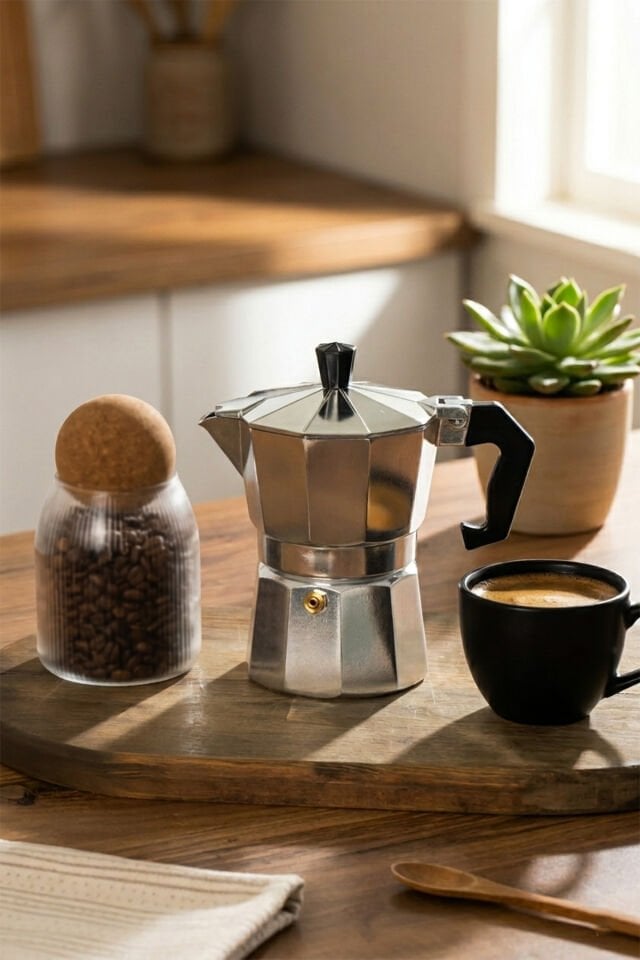 Porsima MNB05740 Ocaküstü Moka Pot 3 Fincanlık Alüminyum Kahve Espresso Cezvesi Gümüş 150ml