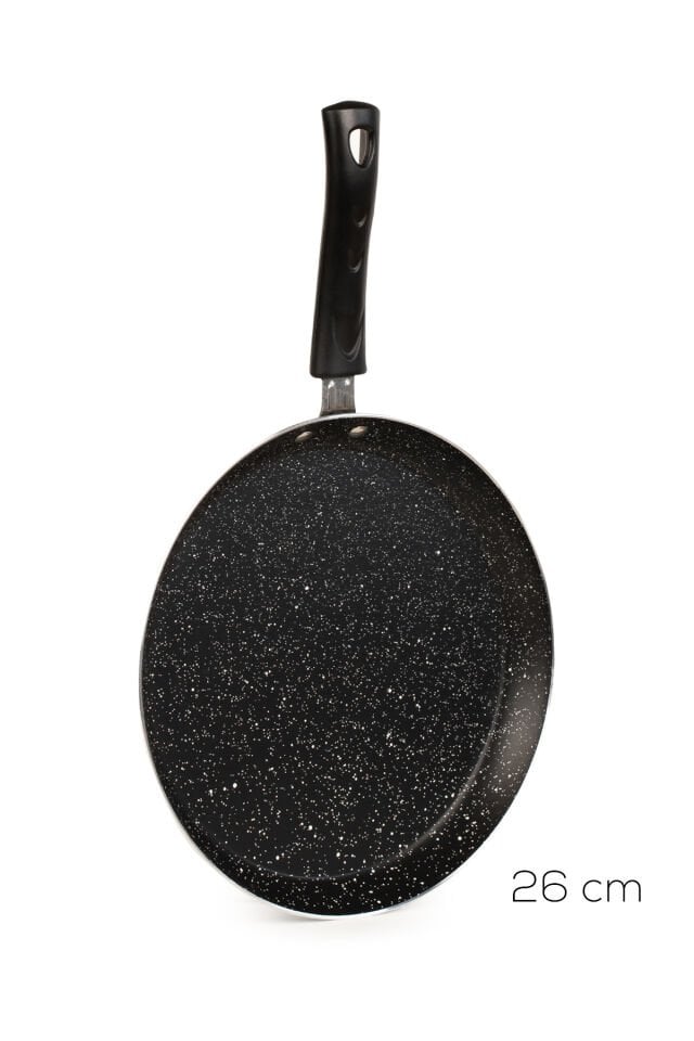 Porsima 579.0093 Granit Yanmaz Yapışmaz Tava Krep Tavası 26 cm Siyah